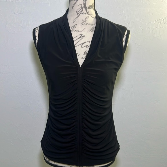 WHBM  Black Rutched Women's Top - Picture 1 of 5